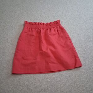 J. Crew cotton linen coral skirt minimalist quiet luxury preppy resort wear Sz 4